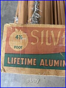 Vintage Silver Forest Stainless Aluminum 4' 1/2 Christmas Tree Branches And Pole