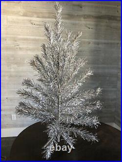 Vintage Silver Glow 4 1/2' Aluminum Christmas Tree No Box