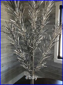 Vintage Silver Glow 4 1/2' Aluminum Christmas Tree No Box