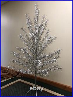 Vintage Silver Glow Aluminum Christmas Tree Box 6' Stand Instruction Retro