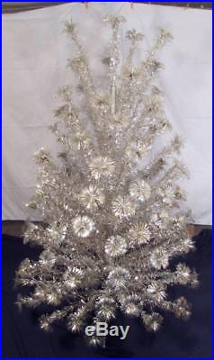Vintage Silver Pom Pom Aluminum Christmas Tree 6 1/2' Tall 117 Branches with Box