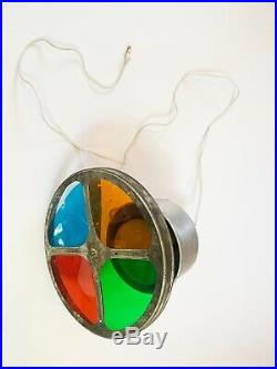 Vintage Silver ROTATING Christmas Tree with color wheel