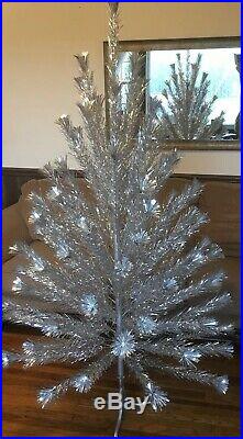 Vintage Silver Sparkler 6 Ft Pom Pom Aluminum Christmas Tree M-691e