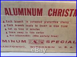 Vintage Silver Stainless Aluminum 6 FT Christmas Tree 43 Branches COMPLETE w BOX