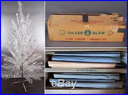 Vintage Silver Stainless Aluminum 6 FT Christmas Tree with Box, Stand & Sleeves
