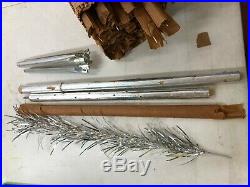 Vintage Silver Stainless Aluminum 6 FT foot Christmas Tree with tripod stand