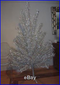 Vintage Silver Stainless Aluminum Christmas Tree 6½' Ft Lifetime 53 branch