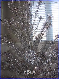 Vintage Silver Stainless Aluminum Christmas Tree 6½' Ft POM POM Wonderland 46 b