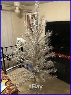 Vintage Silver Stainless Aluminum Christmas Tree Complete