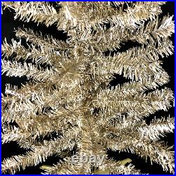 Vintage Silver Tinsel Christmas Tree 1970s Mid Century Modern Xmas Decor 2.9 Ft