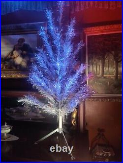 Vintage Silver Tree Co. 4 1/2 ft. Aluminum Christmas Tree + Working Color Wheel