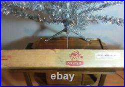 Vintage Silver VINYL aluminum Tree 4' Ft 48 57 branche Christmas NOMA with Box