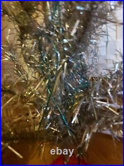 Vintage Silver tinsel Christmas tree Retro READ FULL DESCRIPTION 3-4FT BOXED