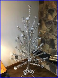 Vintage Sparkler Pom Pom Aluminum Christmas Tree 6 Ft 6' Star Band Box VIDEO