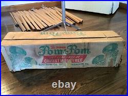 Vintage Sparkler Pom Pom Aluminum Christmas Tree 6 Ft 6' Star Band Box VIDEO