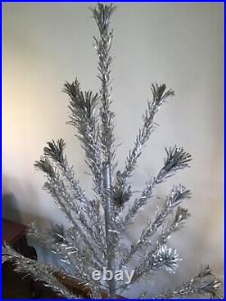 Vintage Sparkler Pom Pom Aluminum Christmas Tree 6 Ft 6' Star Band Box VIDEO