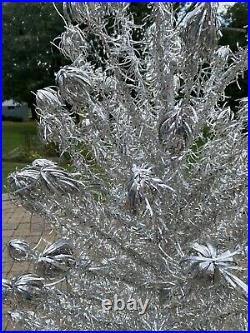 Vintage Sparkler Pom Pom Aluminum Christmas Tree 7 feet 149 Branches