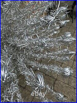 Vintage Sparkler Pom Pom Aluminum Christmas Tree 7 feet 149 Branches