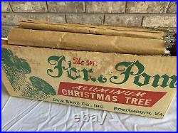 Vintage Sparkler Pom-Pom Aluminum Christmas Tree Star Band Co. 4 Ft