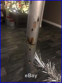 Vintage Sparkler Pom Pom Silver Aluminum Christmas Tree 120 Branches 75 Tall