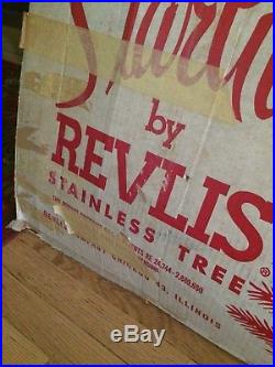 Vintage Starlite Revlis 7' silver and gold Christmas tinsel tree! One of kind