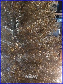 Vintage Starlite Revlis 7' silver and gold Christmas tinsel tree! One of kind