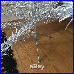 Vintage Taper Silver Aluminum 7 Foot Christmas Tree Color Wheel 96 Branches