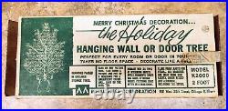 Vintage The Holiday Aluminum Hanging Wall/Door Tree Silver Tinsel K2000 in Box