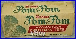 Vintage The Sparkler POM POM 4 ft. Silver Aluminum Christmas Tree Original Box