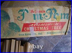 Vintage The Sparkler Pom-Pom Aluminum Christmas Tree Four Feet Tall Star Band Co