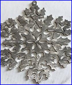 Vintage Tiffany & Co. Sterling Silver Christmas Tree Holiday Ornament Snow Flake