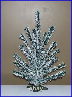 Vintage Tinsel silver/green vinyl 2½ feet Christmas tree with box FREE SHIP