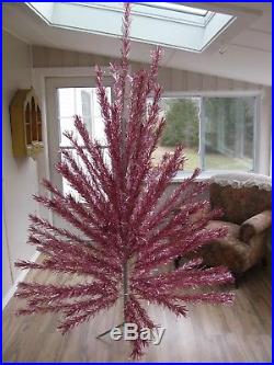 Vintage, U. S. Silver Tree Co. 7 1/2 Ft. Pink Aluminum Christmas Tree. Rare