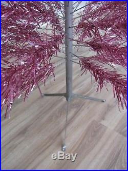 Vintage, U. S. Silver Tree Co. 7 1/2 Ft. Pink Aluminum Christmas Tree. Rare