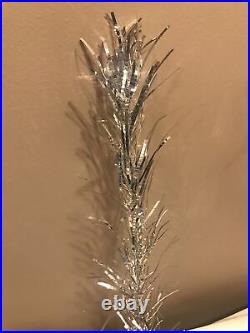 Vintage aluminum christmas tree 6 FT Silver Forest With Stand And Projector