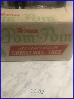 Vintage aluminum christmas tree pom pom with Box (1960s)