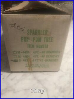Vintage aluminum christmas tree pom pom with Box (1960s)