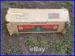 Vintage lot x 2 Silver Forest pom pom foil aluminum Christmas 6.5 trees rare