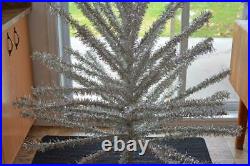 Vintage nice Complete 1960s Silver VINYL CHRISTMAS TREE 5½ ft 45 WIDE CANADA