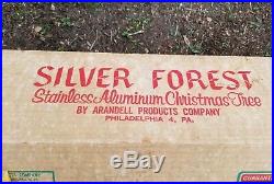 Vintage set x 2 Timberland pom pom silver aluminum Christmas trees made in usa
