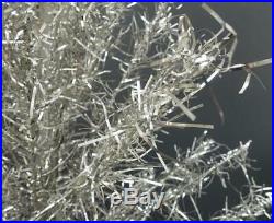 Vtg 4' Aluminum Silver artificial Christmas Taper Tree USA Flameproof Holidays
