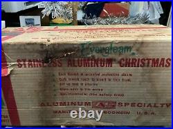 Vtg 4 Ft. Aluminum Fountian Silver Evergleam Christmas Tree