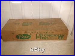 Vtg 5'-10 Peco Pom Pom Silver Aluminum Christmas Tree Stand Original Box Gvc