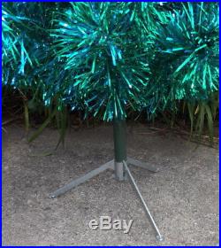 Vtg 50s BLUE GREEN ALUMINUM CHRISTMAS TREE 6' By Silver Pine Mfg Atomic Kitsch