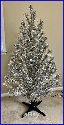 Vtg 6 Evergleam Tru-Taper Silver Aluminum Christmas Tree 115 Branches Very Full
