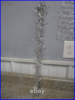 Vtg 6' Silver Taper Brand Aluminum Tinsel Christmas Tree Rotating Color Wheel