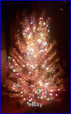 Vtg 60's Christmas Tree Silver Pom Pom EverGleam Tinsel 6 Ft 94 Branches USA