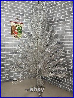 Vtg 94 BRANCHES Sparkler BRIGHT SILVER Aluminum 6 Ft Christmas Tree Star Brand
