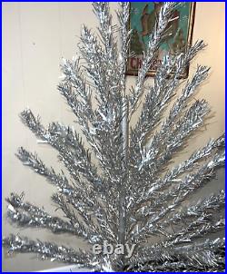 Vtg ALUMINUM SPECIALITY Stainless 6ft. Christmas Tree 55 Branch COMPLETE
