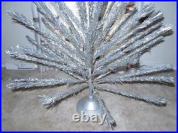 Vtg Aluminum Christmas Tree Silver 6 1/2 Ft 67 Branches No Box